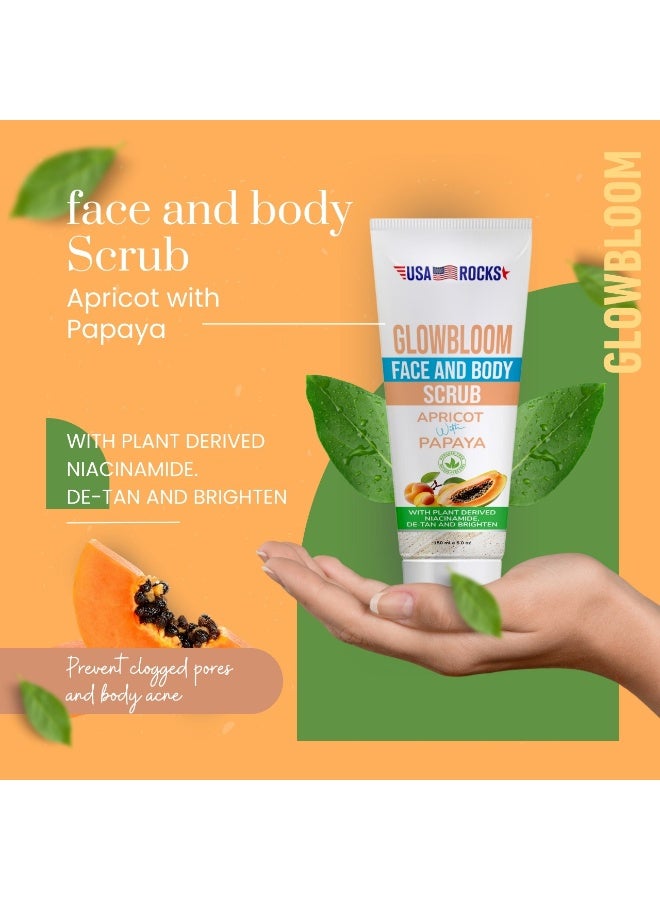 USA ROCKS Face & Body Scrub - Apricot & Papaya - Image 3